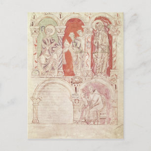 Johannes Cassian schreibt und mönche anbieten Postkarte