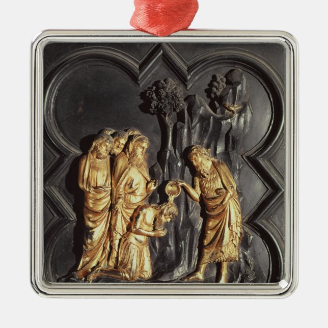 Johannes der Baptist, der im Fluss tauft Silbernes Ornament (Vorne)