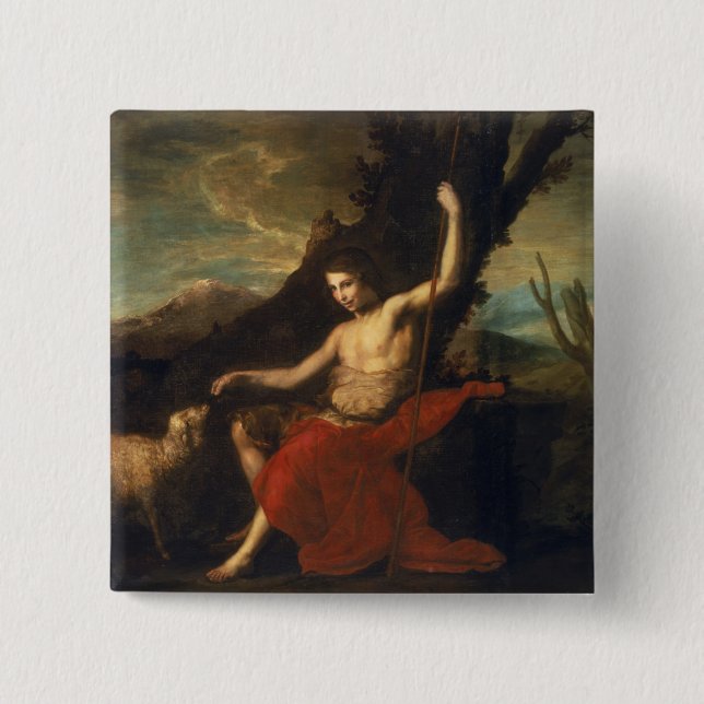 Johannes der Baptist in der Wildnis Button (Vorderseite)