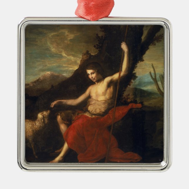 Johannes der Baptist in der Wildnis Silbernes Ornament (Vorne)