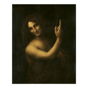 Johannes der Baptist Leonardo da Vinci glatt Poster