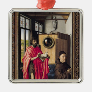 Johannes der Baptist und der Spender Silbernes Ornament