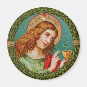Johannes der Evangelist (JMAS 06) Runde Magnet