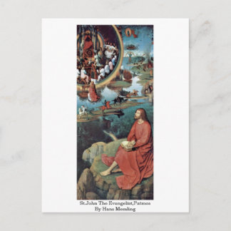Johannes der Evangelist, Patmos von Hans Memling Postkarte