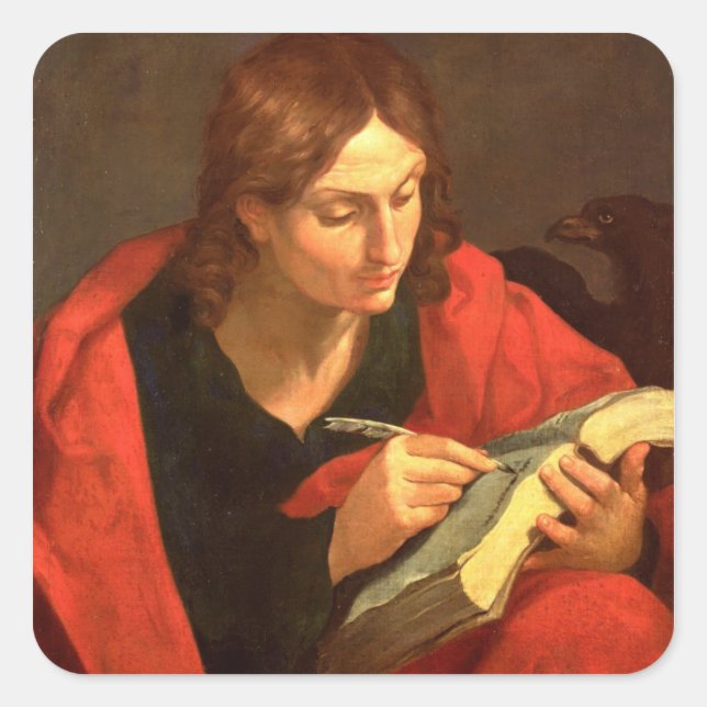 Johannes der Evangelist Quadratischer Aufkleber (Vorderseite)
