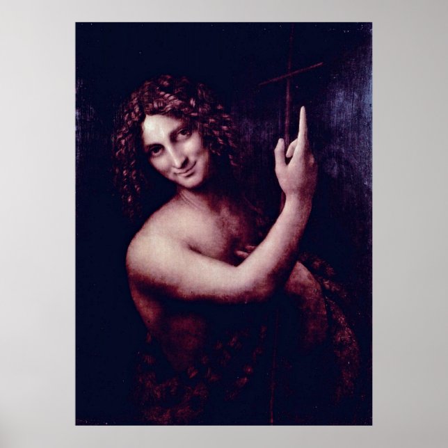 Johannes der Täufer von Leonardo da Vinci Poster (Vorne)
