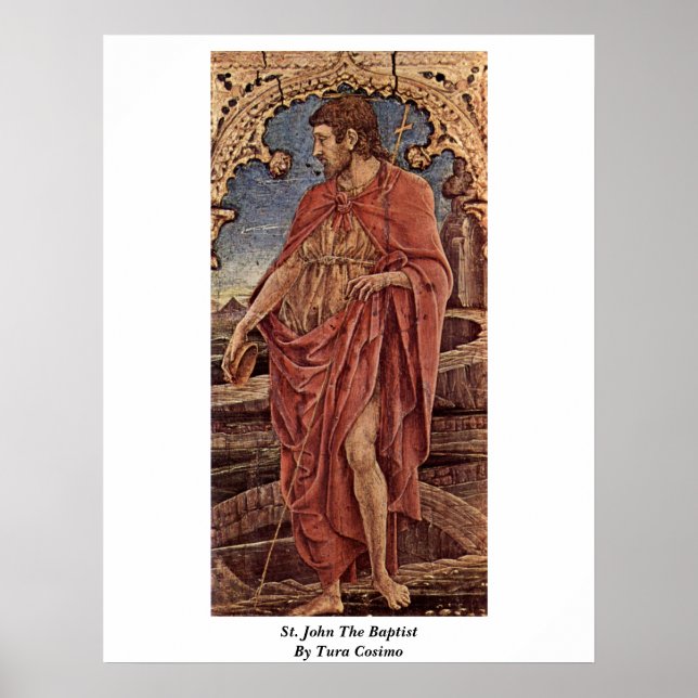 Johannes der Täufer von Tura Cosimo Poster (Vorne)