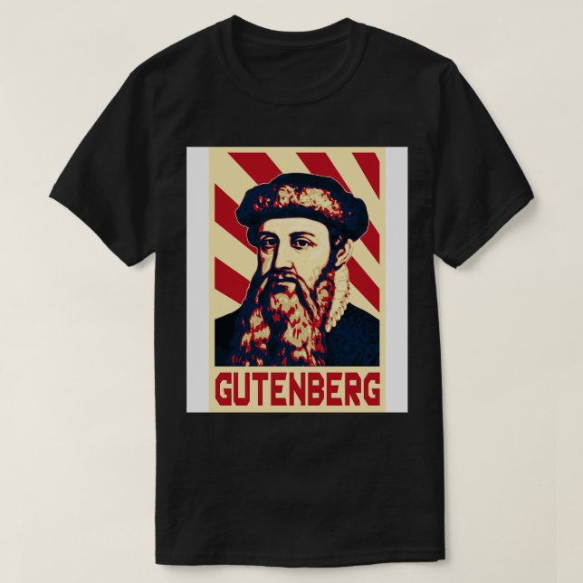 Johannes Gutenberg Retro T-Shirt (Design vorne)