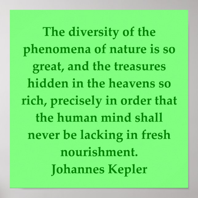 Johannes Kepler Zitat Poster (Vorne)