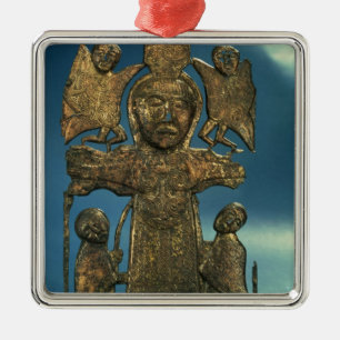 Johannes Kreuzigungs-Plakette, spätes 7. Ornament Aus Metall