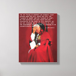 Johannes Paul II über das Leben. Leinwanddruck