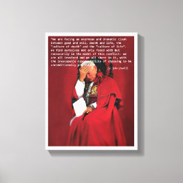 Johannes Paul II über das Leben. Leinwanddruck