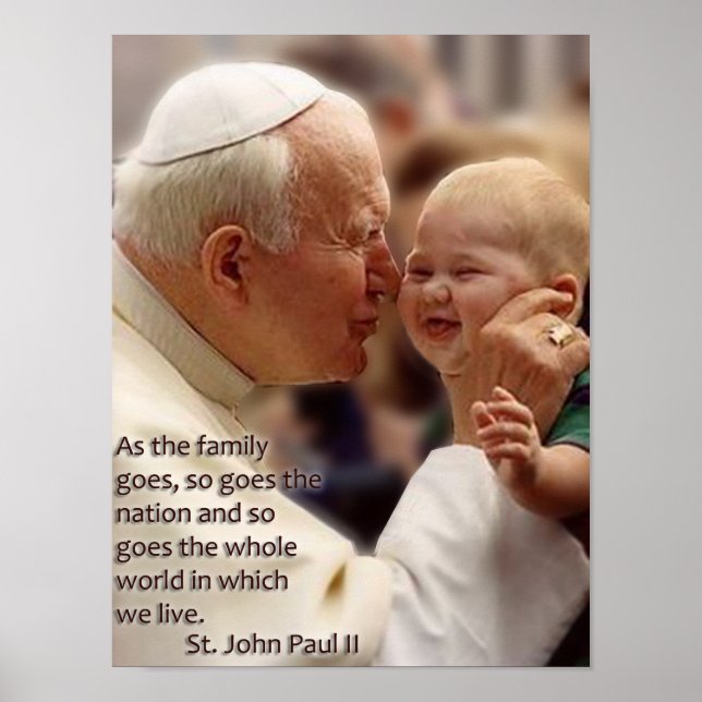 Johannes Paul II. über die Familie. Poster (Vorne)