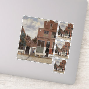 Johannes Vermeer, Ansicht der Häuser in Delft Aufkleber