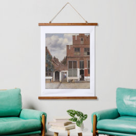 Johannes Vermeer, Ansicht der Häuser in Delft Wandteppich Mit Holzrahmen