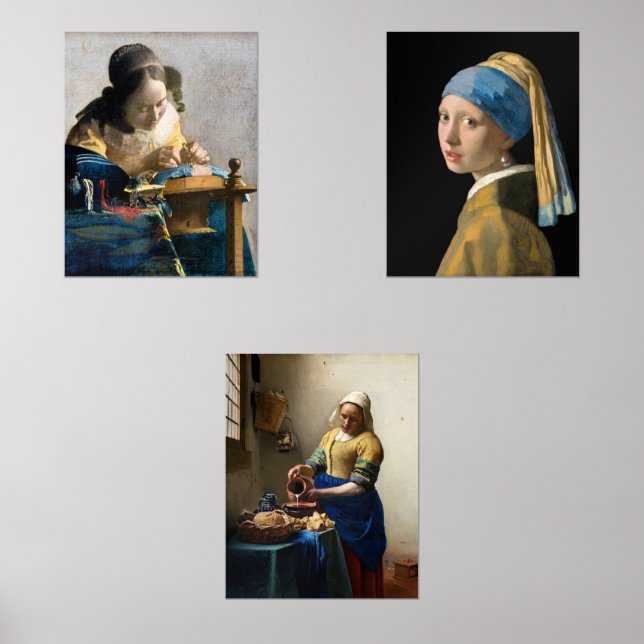 Johannes Vermeer - Auswahl der Meisterwerke Bilderwand Sets (Vorderseite)
