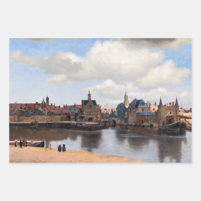 Johannes Vermeer - Blick auf Delft Geschenkpapier Set (Vorderseite)