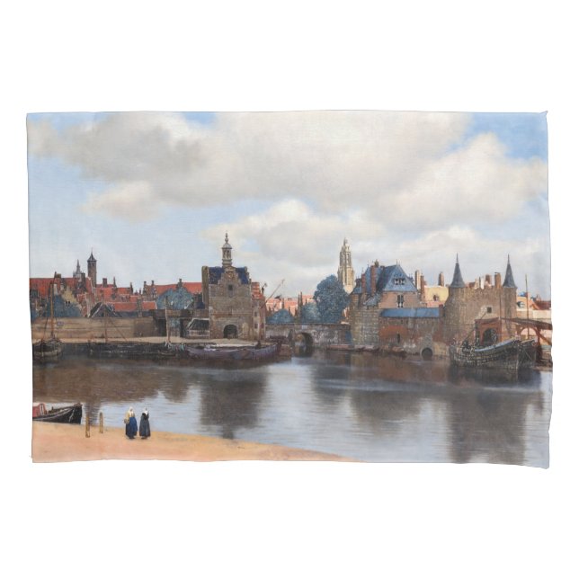 Johannes Vermeer - Blick auf Delft Kissenbezug (Vorderseite)
