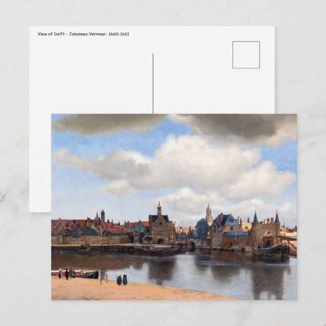 Johannes Vermeer - Blick auf Delft Postkarte (Vorne/Hinten)