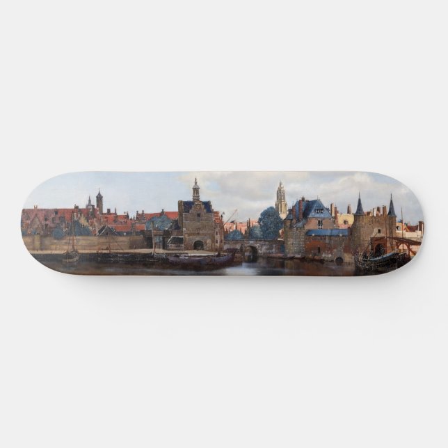 Johannes Vermeer - Blick auf Delft Skateboard (Horizontal)