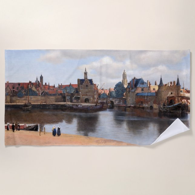 Johannes Vermeer - Blick auf Delft Strandtuch (Vorderseite)