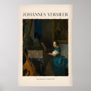 Johannes Vermeer Dame an einem Virginal sitzend670 Poster