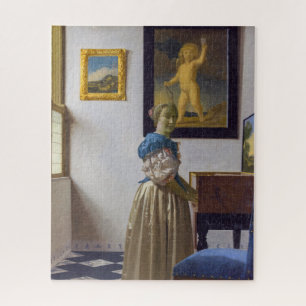 Johannes Vermeer - Dame stehend an einem Virginal