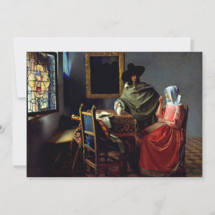 Johannes Vermeer - Das Glas Wein Dankeskarte