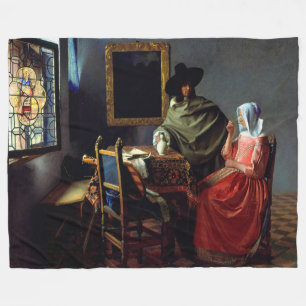 Johannes Vermeer - Das Glas Wein Fleecedecke