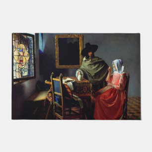 Johannes Vermeer - Das Glas Wein Fußmatte