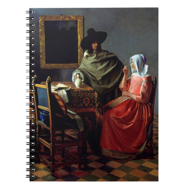 Johannes Vermeer - Das Glas Wein Notizblock (Vorderseite)