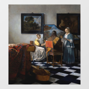 Johannes Vermeer - Das Konzert Fensteraufkleber