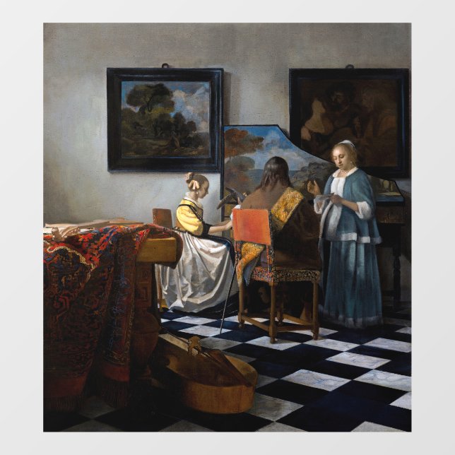 Johannes Vermeer - Das Konzert Fensteraufkleber (Blatt)