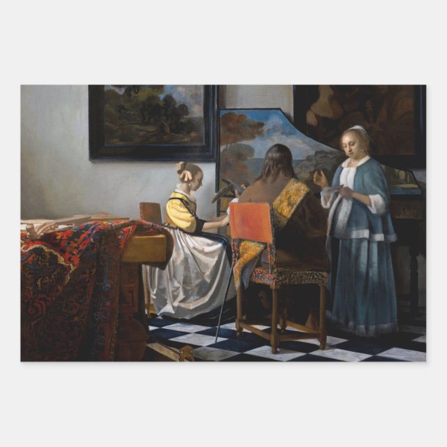 Johannes Vermeer - Das Konzert Geschenkpapier Set (Vorderseite)
