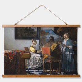 Johannes Vermeer - Das Konzert Wandteppich Mit Holzrahmen