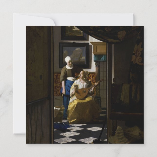 Johannes Vermeer - Das Liebe-Schreiben Dankeskarte (Vorderseite)