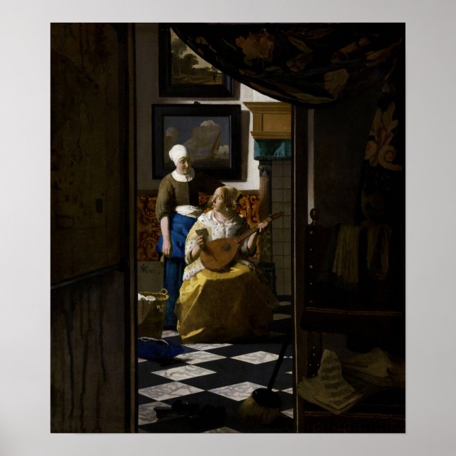 Johannes Vermeer - Das Liebe-Schreiben Poster (Vorne)