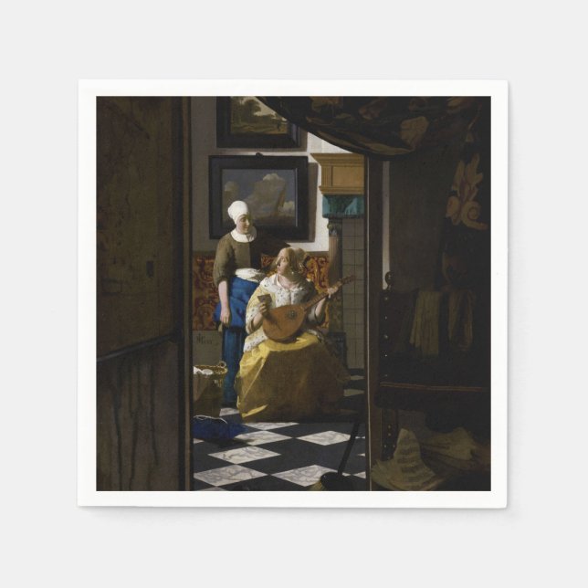 Johannes Vermeer - Das Liebe-Schreiben Serviette (Vorderseite)