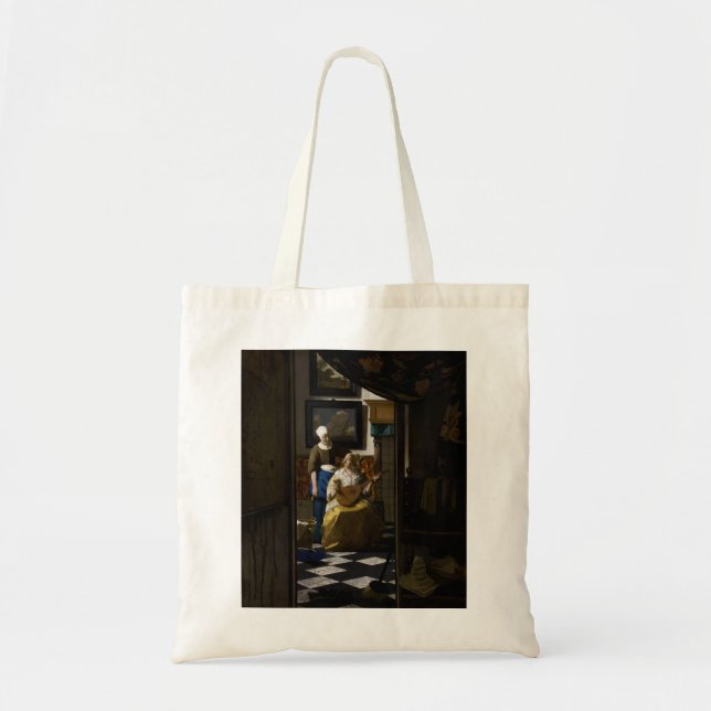 Johannes Vermeer - Das Liebe-Schreiben Tragetasche (Vorne)