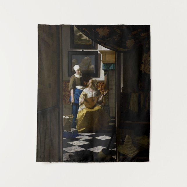 Johannes Vermeer - Das Liebe-Schreiben Wandteppich (Vorderseite)