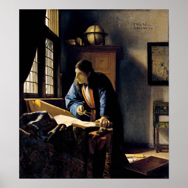 Johannes Vermeer - Der Geograf Poster (Vorne)