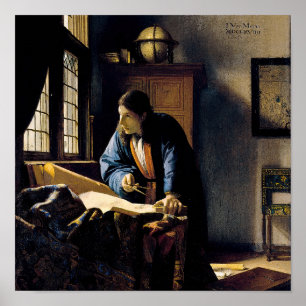 Johannes Vermeer - Der Geograf Poster