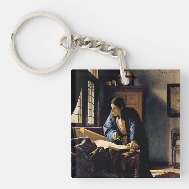 Johannes Vermeer - Der Geograf Schlüsselanhänger (Vorderseite)