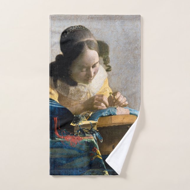 Johannes Vermeer - Der Lacemaker Badhandtuch Set (Handtuch)