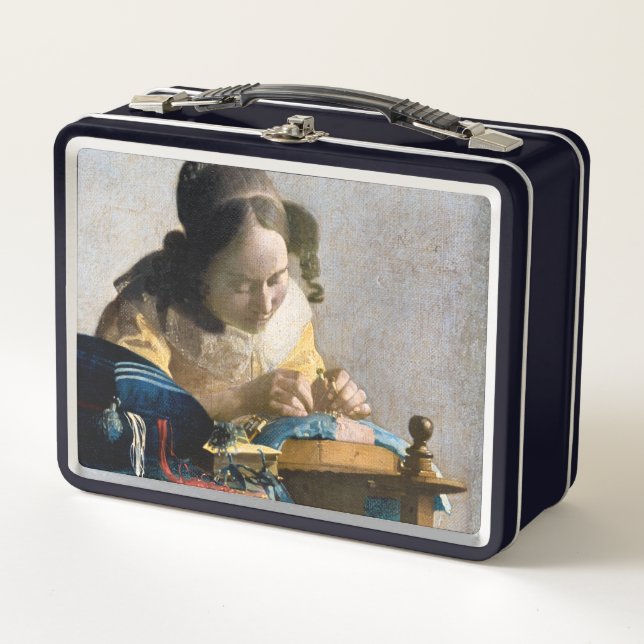 Johannes Vermeer - Der Lacemaker Metall Brotdose (Vorderseite)