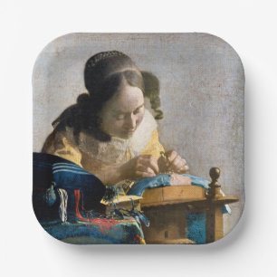 Johannes Vermeer - Der Lacemaker Pappteller