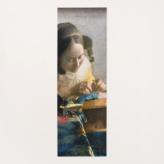 Johannes Vermeer - Der Lacemaker Yogamatte (Rückseite)