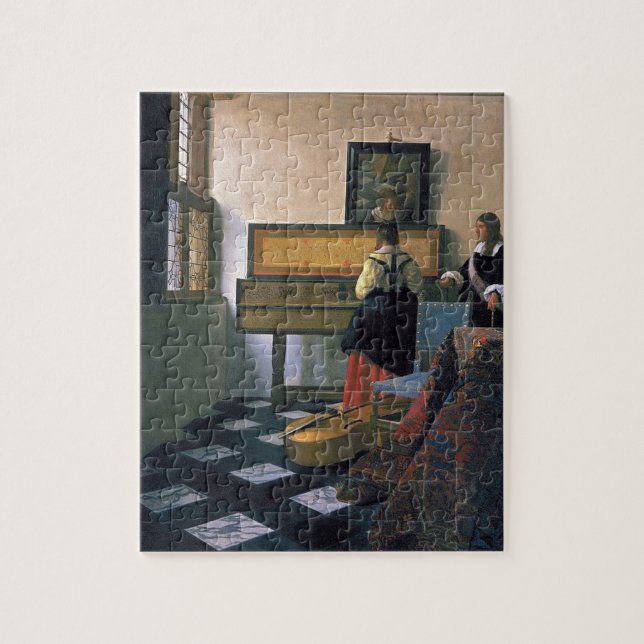 Johannes Vermeer - der Musikunterricht (Vertikal)