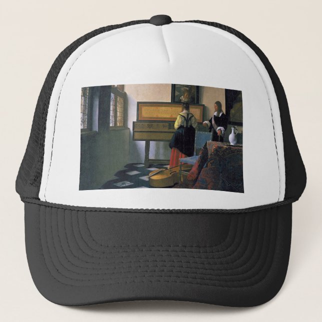 Johannes Vermeer - der Musikunterricht Truckerkappe (Vorderseite)