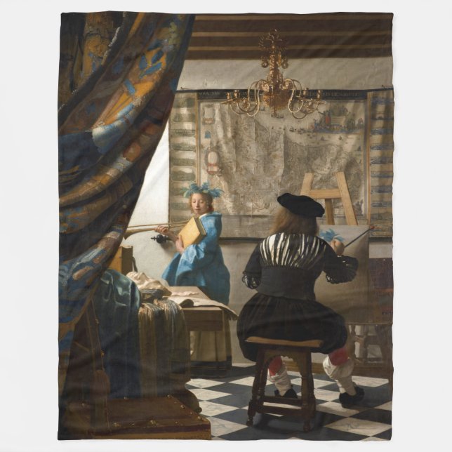 Johannes Vermeer - Die Allegorie des Malens Fleecedecke (Vorderseite)